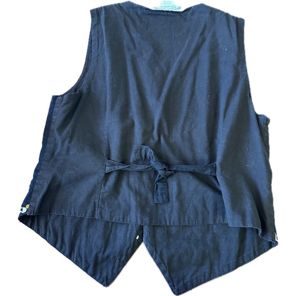 Jonathan Martin Embroidered Elephant Vest Size Large L Vintage 90s Fashion - Picture 2 of 5